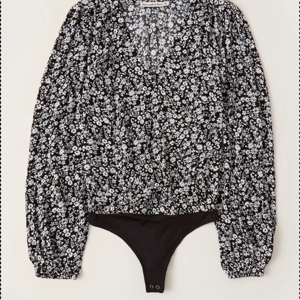 Wrap-front long sleeve bodysuit